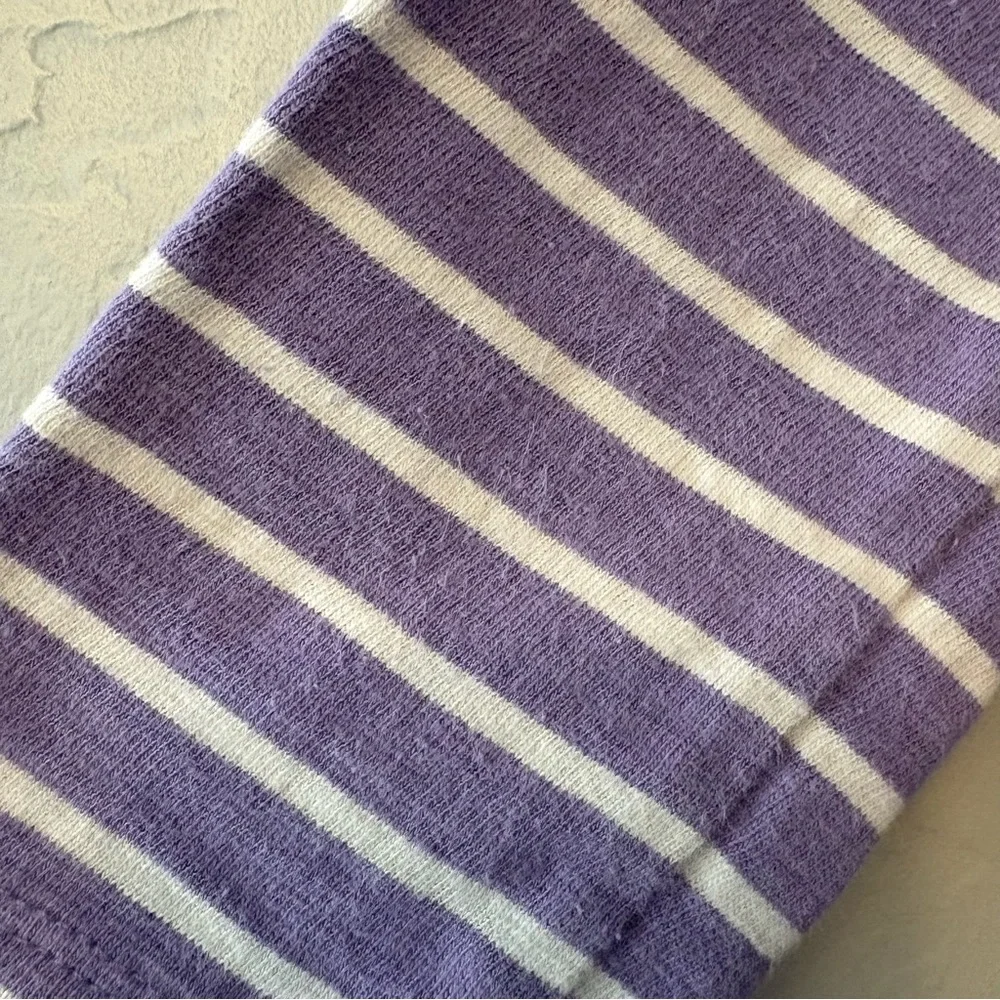 Mini Boden Purple and Cream Striped Dot Pocket Dress